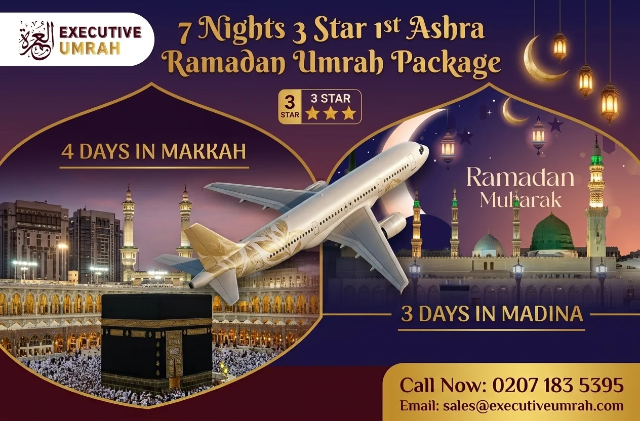 7 Nights 3 Star 1st Ashra Ramadan Umrah Package