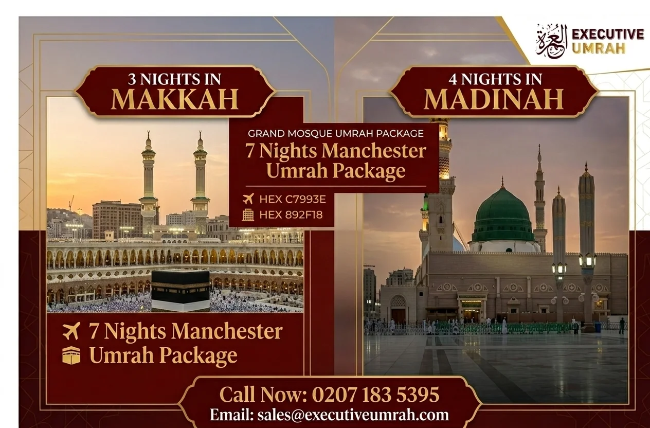 7 Nights 3 Star Manchester Umrah Package