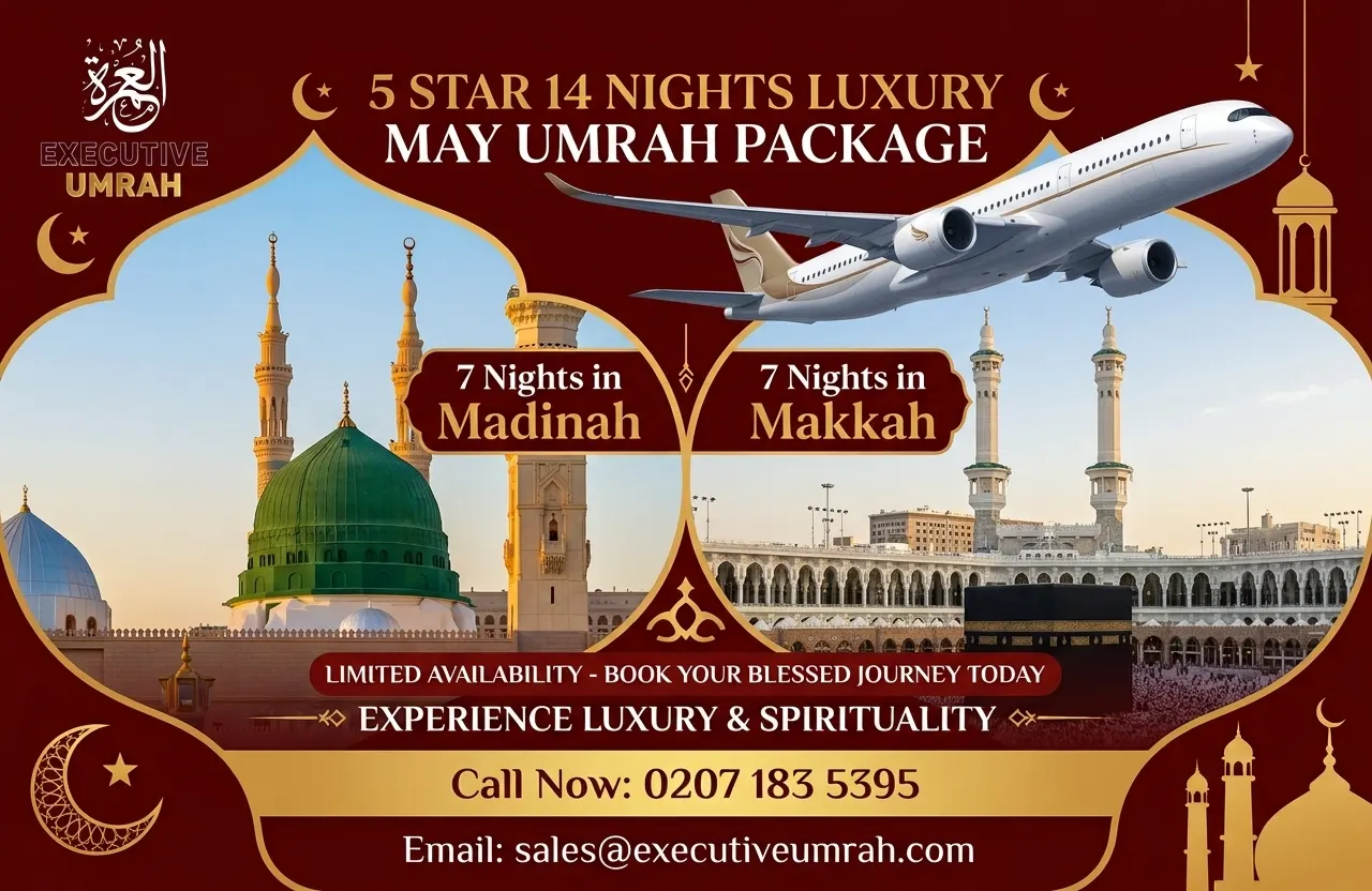 5 Star 14 Nights Luxury May Umrah Package
