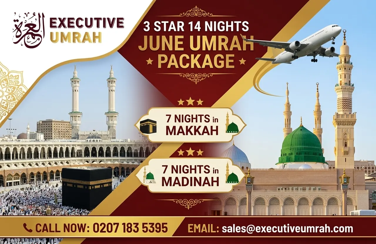 3 Star 14 Nights June Umrah Package